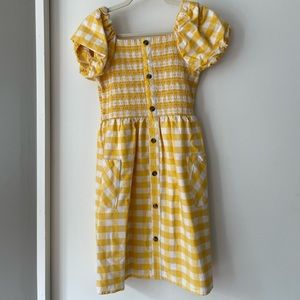 Yellow gingham dress. Girls 14/16